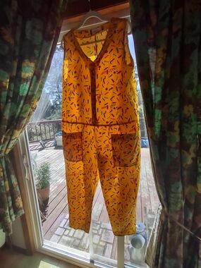 Yellow Printed Utility Jumpsuit